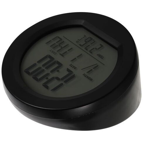 ibasenice Solar Powered Car Clock Digital Thermometer Dashboard Clock with Blue Backlight Temperature Date Calendar for Vehicle Interior in Kuwait