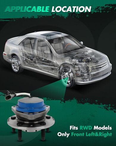SCITOO 1 x Front Wheel Bearing and Hub Assembly 2003-2007 for Cadillac CTS,2005-2011 for Cadillac STS,W/ABS 5-Lug 513186 2.8L 3.2L 3.6L 4.6L in Kuwait