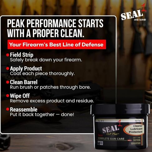 SEAL 1-4 أونصة CLP Plus حل كامل للعناية بالأسلحة ومعجون التجويف ينظف ويزلق ويحمي ويمنع الصدأ للحصول على الحل النهائي لصيانة الأسلحة النارية وتنظيف الأسلحة والمزيد in Kuwait