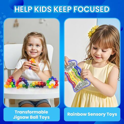Sensory Toys 25 Pack with Visual Auditory Tactile Fidget Toys for Kids Adults Autism ADHD, Focus Calming Set for Classroom Calm Down Corner Office Desk, Travel Party Favors Gifts in Kuwait