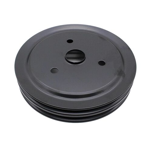 3Pcs Black Steel 1 Groove Power Steering Pump Pulley; 2 Groove Crankshaft Pulley; 1 Groove Water Pump Pulley Compatible with Small Block Chevy SBC 350 Short Water Pump in Kuwait
