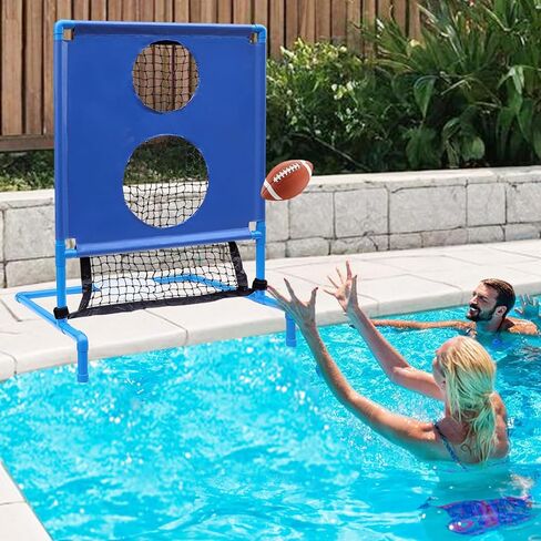 Pool Football Game, Water Ball Toss Games Swimming Poolside Goal for Sports, Two-Hole Design Football Throwing Target – Ideal for Pool Parties, Summer Backyard Fun & Family Play in Kuwait