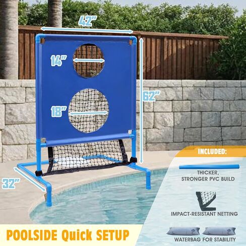 Pool Football Game, Water Ball Toss Games Swimming Poolside Goal for Sports, Two-Hole Design Football Throwing Target – Ideal for Pool Parties, Summer Backyard Fun & Family Play in Kuwait