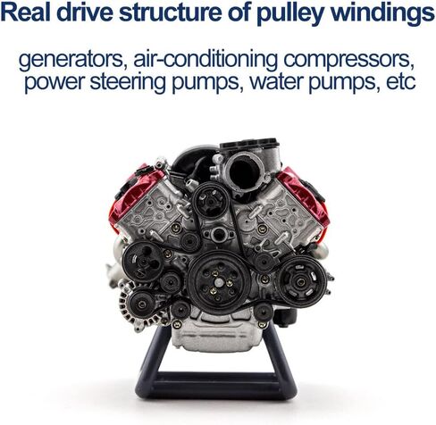 MAD RC 3D Printing Resin Simulated Dynamic Work V8 Engine Internal Combustion Engine Model DIY Assembly KIT Version for AX90104 SCX10Ⅱ Capra VS4-10 Pro/Ultra Model Vehicle Original Color in Kuwait