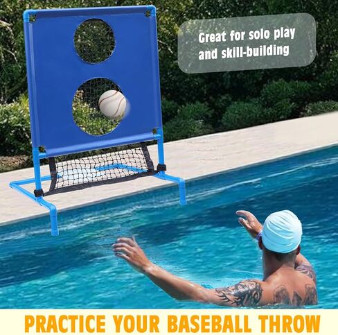 Pool Football Game, Water Ball Toss Games Swimming Poolside Goal for Sports, Two-Hole Design Football Throwing Target – Ideal for Pool Parties, Summer Backyard Fun & Family Play in Kuwait
