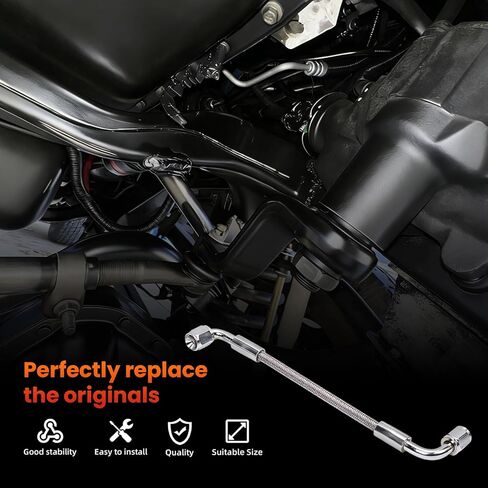 Heavy Duty Braided Vacuum Pump Feed Hose Compatible with 1998.5-2002 Ram 2500 3500 5.9L 24V Cummins Replaces DD-59L-VPOL in Kuwait