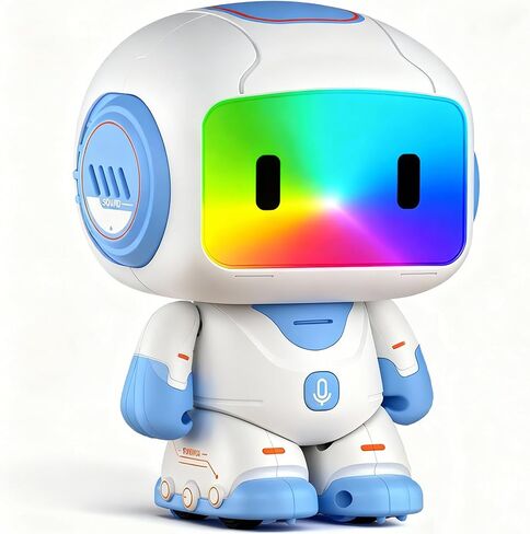 Interactive Learning Robot Toy for Kids Ages 3–6, Button-Based Programming, Touch Light Effects, Music & Dancing, Record & Voice Changer, Rechargeable Preschool Educational Toy (Blue) in Kuwait
