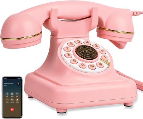 Bluetooth Retro Phone Landline Telephone,Bluetooth Home Phone with Speakerphone,Voice Assistant, Volume Control,Music Playback,USB Rechargeable,Hands-Free Calling for Bedroom, Home in Kuwait