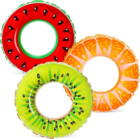 Pool Floats Kids, Inflatable Pool Floaties Swimming Tubes Rings, Fun Fruit Water Float Circle Swim Rings Round Floating Ring for Summer Swimming Lake Beach Activities Water Party Decorations in Kuwait