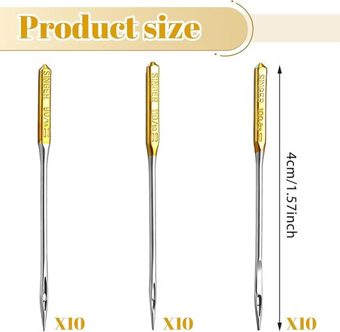 30 PCS Sewing Machine Needle Large Eye Sewing Machine Needles Home Sewings Notions and Supplies Macine Size 14/16/18 in Kuwait