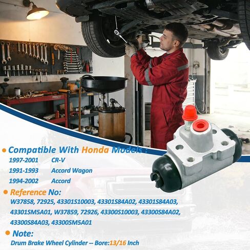 43301S10003 43300S10003 Rear Drum Brake Wheel Cylinder 2-Pc Set Compatible with Select Honda Models CR-V CRV 1997-2001, Accord 1991-2002,Replace W37858, 72925, 43301S84A02, 43301S84A03, W37859, 72926 in Kuwait