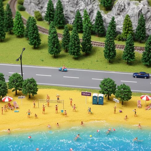 32 Pcs Mixed Model Trees 0.7 to 4.45 Inch Miniature Trees Train Scenery Diorama Tree Railroad Architecture Fake Tree for DIY Crafts, Building Model, Scenery Landscape, Natural Green in Kuwait