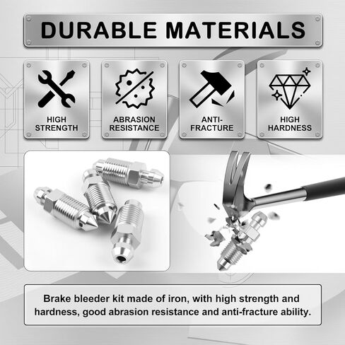 36PCS Multi-Size Car Brake Bleeder Screw Kit with Grease Fitting Caps,Metric/SAE Brake Bleeder Valve Replaces H9402-6,Essential Bleeders Valve Car Accessories with Storage Box in Kuwait