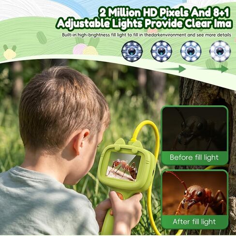Kids Borescope Camera with Light-STEM Science Educational Toy for 3 4 5 6 7 8 Years Old Boys & Girls Birthday Gift-Discovery & Exploration Flexible Snake Scope Battery Toddler Young Child in Kuwait
