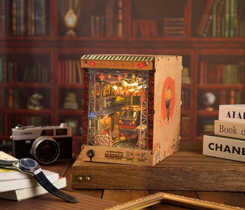 Vietnam DIY Miniature Kit - Hanoi Train Street Book Nook, Noodle House, Bahn Mi Cart - Tiny Diorama Building Kits, Craft Hobby Gifts for Teens and Adults in Kuwait