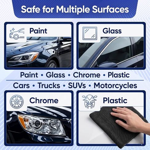 NADUSEP 2 Pack Clay Towel for Auto Detailing 12" x 12" – Reusable Synthetic Clay Bar Towel for Car Paint Decontamination, Removes Tar Sap Brake Dust, Detailing Tool for Cars Trucks SUVs in Kuwait