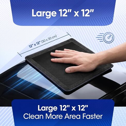 NADUSEP 2 Pack Clay Towel for Auto Detailing 12" x 12" – Reusable Synthetic Clay Bar Towel for Car Paint Decontamination, Removes Tar Sap Brake Dust, Detailing Tool for Cars Trucks SUVs in Kuwait