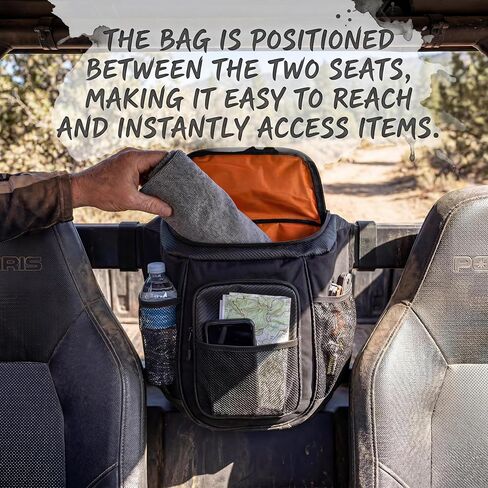 UTV Behind Seat Storage Bag Center Seat Bag Compatible with Polaris General 1000/1000-4 / XP 1000 / XP 4 1000 2016-2026 Tool Organizer Shoulder Gear Bag Accessories Large Capacity Black in Kuwait