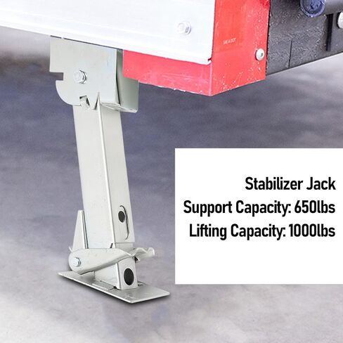 Luocute Trailer Swing Down Stabilizer Jack, Iron Material 650lbs Support 1000lbs Lifting Capacity Adjustable 290mm to 455mm, with Swing Down Design for RV Trailer in Kuwait