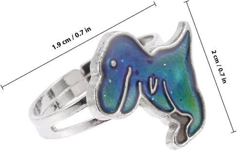 4Pcs Color Changing Animal Mood Rings Thermochromic Finger Rings for Dinosaur Elephant Polar Bear Fun Carnival Costume Accessories in Kuwait