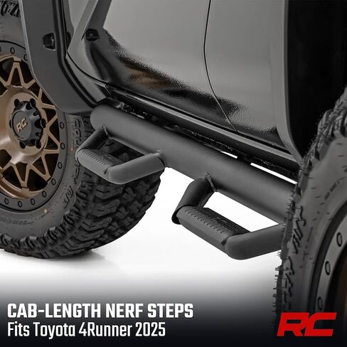 Rough Country Nerf Steps for Toyota 4Runner 2025-2026 - Cab Length Side Step Rails, Bolt-On Running Boards with Stone Guards in Kuwait