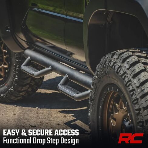 Rough Country Nerf Steps for Toyota 4Runner 2025-2026 - Cab Length Side Step Rails, Bolt-On Running Boards with Stone Guards in Kuwait