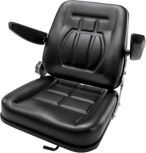 Universal Forklift Seat, Tractor Seat with Adjustable Angle Back Armrest, PVC Mower Seat Excavator Seat with Slide, for Skid Loader, Backhoe Dozer Telehandler in Kuwait