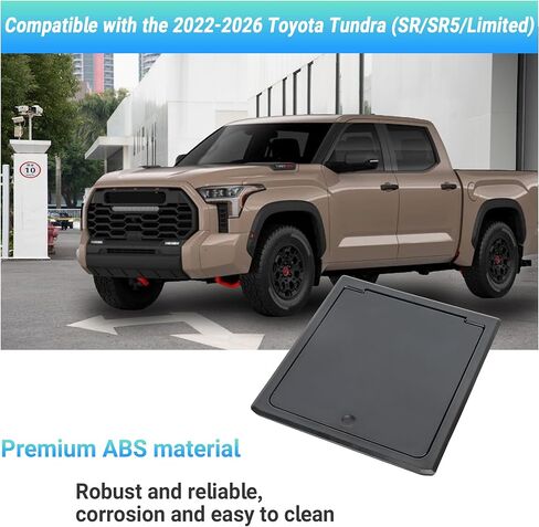 غطاء غطاء منظم مخفي لوحدة التحكم المركزية متوافق مع الملحقات الداخلية لسيارة Toyota Tundra (SR/SR5/Limited) لعام 2022-2026، غطاء علبة تخزين مخفي لمسند الذراع in Kuwait