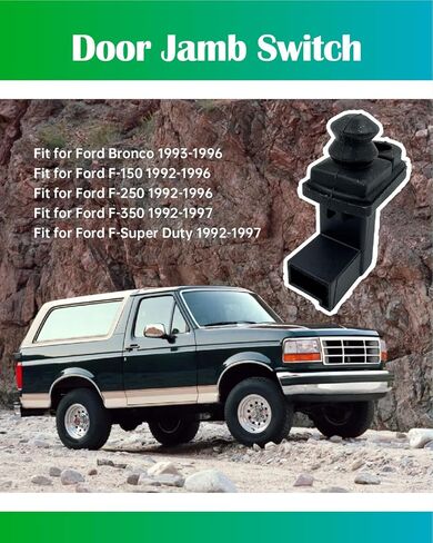 F2TZ13713A مفتاح دعامة الباب مناسب لفورد برونكو 1993-1996 F-150 F150 F-250 F250 1992-1996 F-350 F350 F-Super Duty 1992-1997، F2TZ13713B F4TZ13713A F4TZ13713AA 88924170 650082 in Kuwait