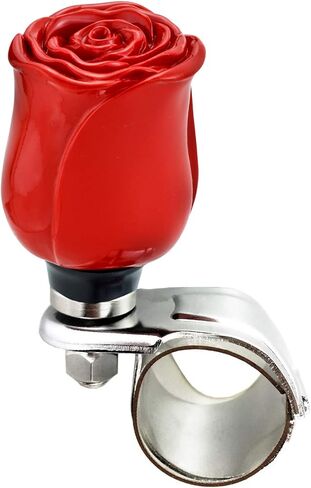 Car Suicide Knob Rose Shape Steering Wheel Turning Control Spinner Assist Grip Handle Fit Most Agricultural Tractors Forklifts Lawn Mowers, Red in Kuwait