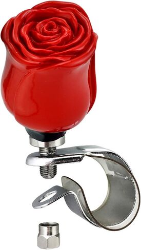 Car Suicide Knob Rose Shape Steering Wheel Turning Control Spinner Assist Grip Handle Fit Most Agricultural Tractors Forklifts Lawn Mowers, Red in Kuwait