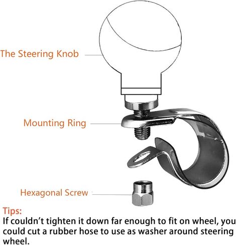 Car Suicide Knob Rose Shape Steering Wheel Turning Control Spinner Assist Grip Handle Fit Most Agricultural Tractors Forklifts Lawn Mowers, Red in Kuwait
