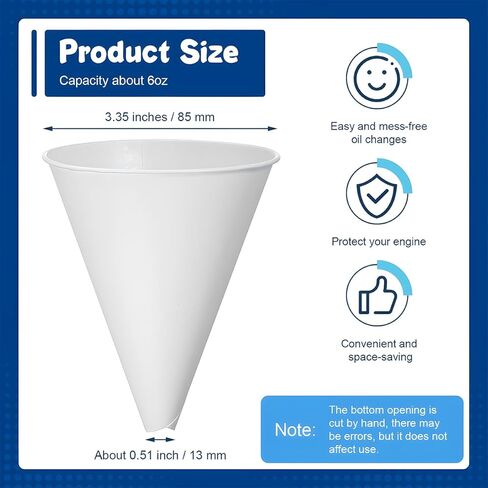 100PCS Disposable Car Engine Oil Funnels, Paper No-Spill Foldable Vehicle Change Fluid Funnels, Multi-Purpose Automotive Fluid Gas Cone Dispenser, Universal for SUV RV Pickup in Kuwait