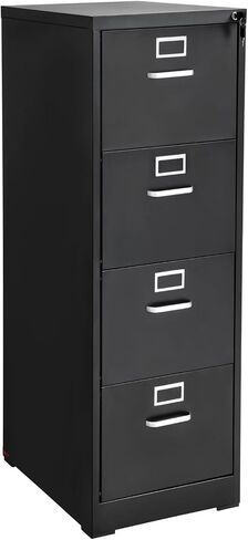 4 Drawer File Cabinet with Lock, Steel, Black, A4 Filing Storage Cabinet in Kuwait