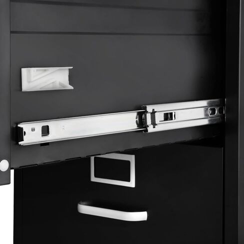 4 Drawer File Cabinet with Lock, Steel, Black, A4 Filing Storage Cabinet in Kuwait