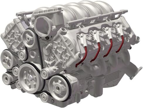 MAD RC 3D الطباعة الراتنج محاكاة العمل الديناميكي V8 محرك الاحتراق الداخلي نموذج محرك التجميع DIY إصدار مجموعة لـ AX90104 SCX10Ⅱ Capra VS4-10 Pro/Ultra Model Vehicle اللون الأصلي in Kuwait