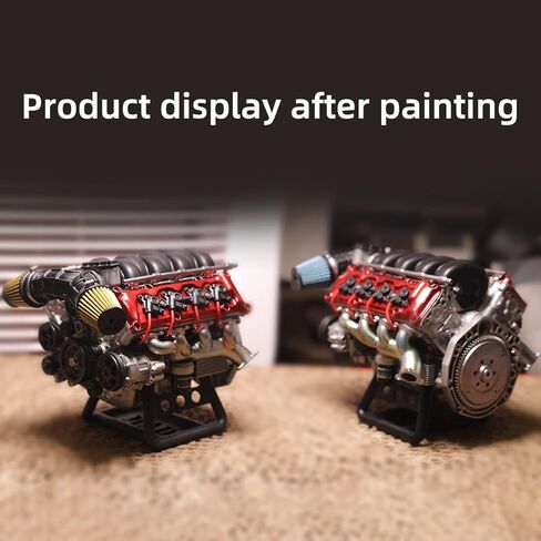 MAD RC 3D الطباعة الراتنج محاكاة العمل الديناميكي V8 محرك الاحتراق الداخلي نموذج محرك التجميع DIY إصدار مجموعة لـ AX90104 SCX10Ⅱ Capra VS4-10 Pro/Ultra Model Vehicle اللون الأصلي in Kuwait