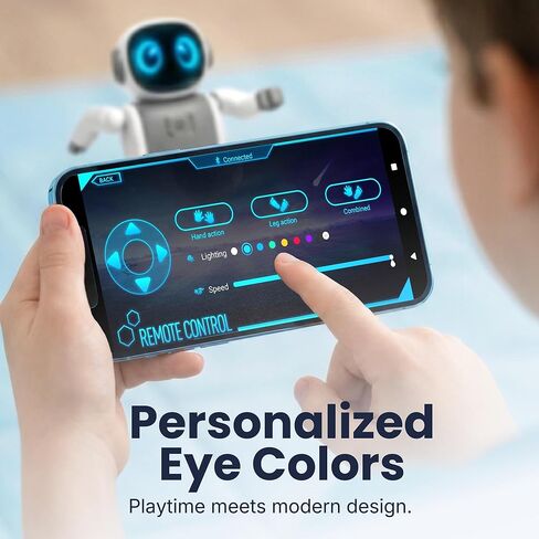 SmartyBot Smart Robot Toy for Kids - Interactive Remote Control Robot with App, Programmable Moves, 7 Customizable LED Eye Colors, Reacts to Music, STEM Learning Toy for Boys & Girls Ages 4 5 6 7 8 9 in Kuwait