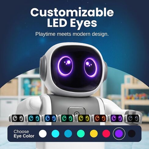 SmartyBot Smart Robot Toy for Kids - Interactive Remote Control Robot with App, Programmable Moves, 7 Customizable LED Eye Colors, Reacts to Music, STEM Learning Toy for Boys & Girls Ages 4 5 6 7 8 9 in Kuwait