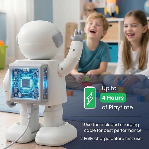 SmartyBot Smart Robot Toy for Kids - Interactive Remote Control Robot with App, Programmable Moves, 7 Customizable LED Eye Colors, Reacts to Music, STEM Learning Toy for Boys & Girls Ages 4 5 6 7 8 9 in Kuwait
