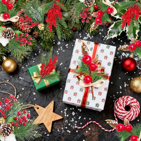 عيد الميلاد الاصطناعي يختار 6 قطع متنوعة التوت الأحمر يختار الجذعية فو الارز هولي إبر الصنوبر فروع الصنوبر الاصطناعي يختار مع أكواز الصنوبر أوراق هولي لعيد الميلاد عطلة الشتاء DIY اكليلا الحرفية in Kuwait