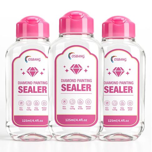 OSBNAG Diamond Painting Sealer, Diamond Painting Glue with Applicator Brush, Permanent Hold & Shine Effect, Helps Retain Sparkle, Also Works for Jigsaw Puzzles (125mL / 4.4 fl oz), Clear in Kuwait