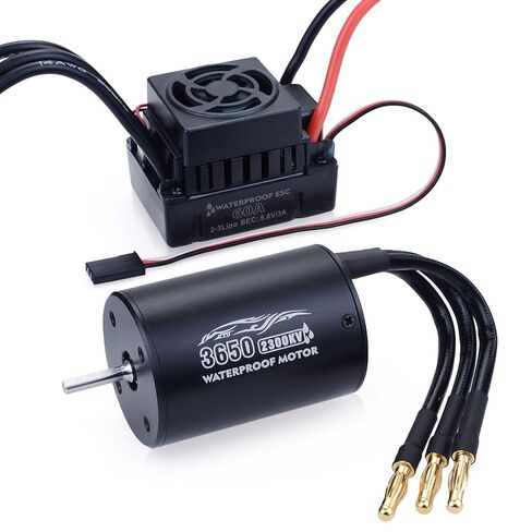 SurpassHobby 3650 3100KV 3.175 مللي متر رمح محرك مقاوم للماء عالي السرعة لمعظم أجزاء تحديث شاحنة المركبات RC بمقياس 1:10 in Kuwait