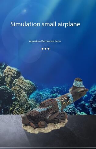 Miniature Airplane Ornament, Aquarium Fish Tank Decoration, 8L x 4.5W x 4.5H inches in Kuwait
