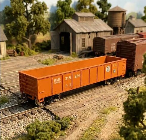 40' Gondola Freight Car, HO Scale Model Train Car, Orange, Rail Gondola 315 224, 16x3.5x3.5cm in Kuwait
