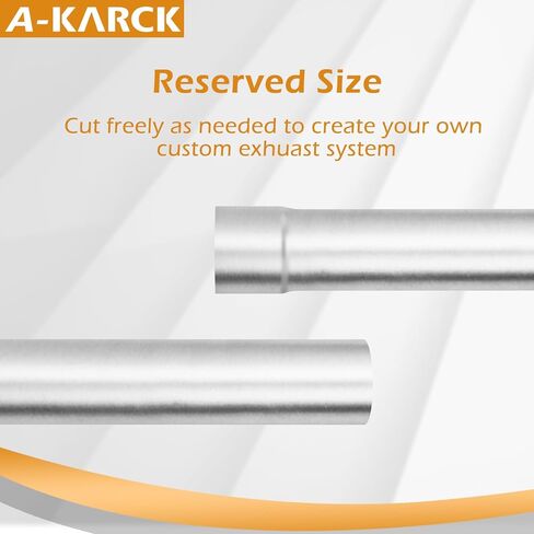 A-KARCK ماسورة العادم المستقيمة 2.5 بوصة OD، الفولاذ الطري 17.3 بوصة أنبوب العادم الطويل، قم بتخصيص نظام العادم الخاص بك in Kuwait