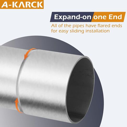 A-KARCK ماسورة العادم المستقيمة 2.5 بوصة OD، الفولاذ الطري 17.3 بوصة أنبوب العادم الطويل، قم بتخصيص نظام العادم الخاص بك in Kuwait