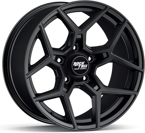 عجلة RockTrix RT105 مقاس 20 بوصة متوافقة مع عجلات Jeep Wrangler JK JL 20x9 5x5 (إزاحة 12 مم، مساحة خلفية 4.5 بوصة) 5x5 PCD، تجويف 71.5 مم، عجلات سوداء، تناسب أيضًا إطارات Gladiator JT in Kuwait