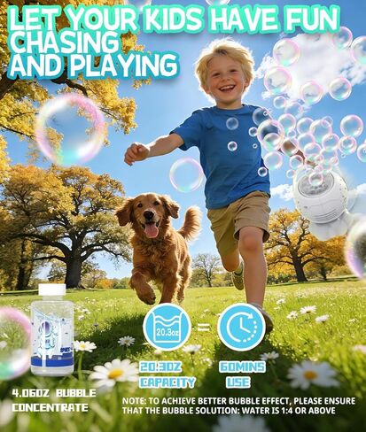 Upgraded Bubble Machine, Integrated USB-C Rechargeable, 9Colors RGB Light, 20.3oz Big Tank, 35000+ Bubbles - Bubble Maker for Kids Toddlers 1-3, Birthday, Parties - Outdoor Toys Gift for Boy Girl in Kuwait