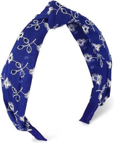 Gymboree Girls and Toddler Headbands and Hair Accessories, Magenta Bow/Navy Hb 2 Pack, One Size in Kuwait